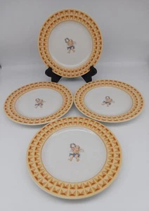 Vintage Fitz & Floyd Omnibus Habitat Americana Cherub Salad Desert Plates Set 4 - Picture 1 of 7