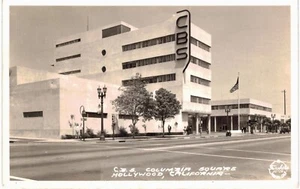 Hollywood RPPC CBS edificio 1940 CA - Foto 1 di 2