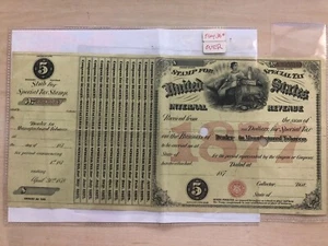 1877 United States Internal Revenue Tobacco Special Tax - Picture 1 of 3