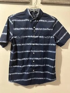 chaps Ralph Lauren Men’s Shirt Shirt Sleeve Front Button Blue/ Gray Size S - Picture 1 of 7