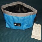 Awake Lion Collapsible Dog Bowl Bag Portable Travel Dog Food Water Blue