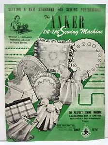 1950 Anker Zick-Zack Nähmaschine Werbebroschüre Haushaltsgerät Placerville, ca C9 - Bild 1 von 3