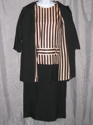 Traje de vestir lápiz negro para mujer años 50-60 Foto 1 de 4