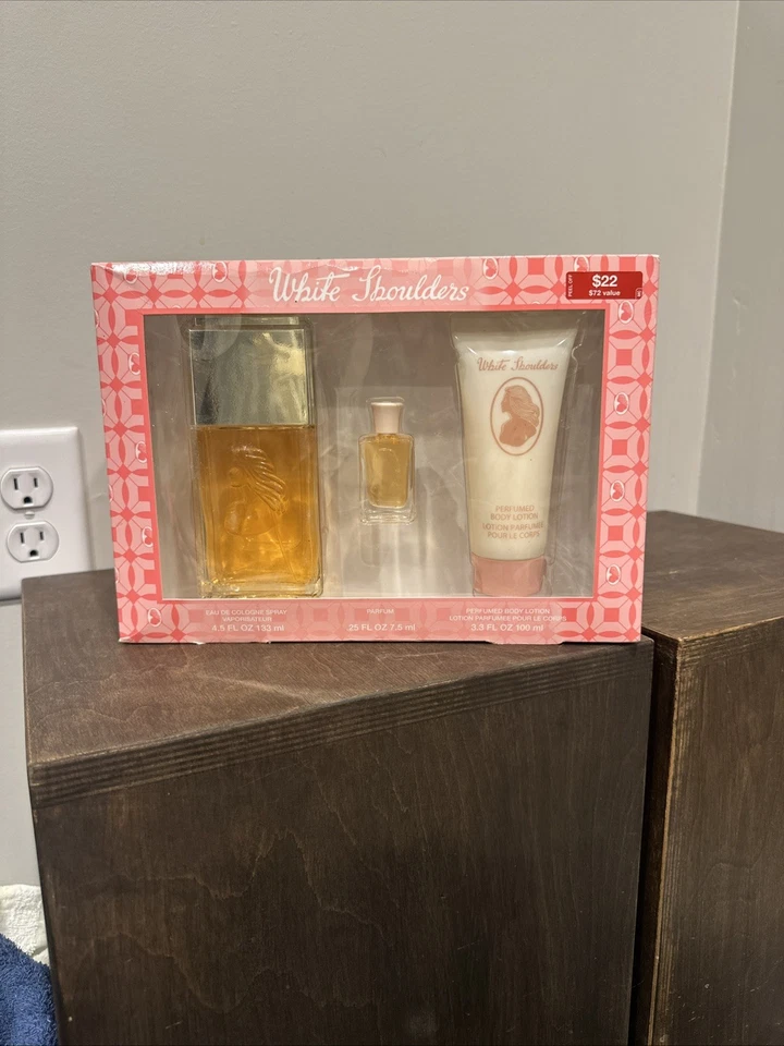 White Shoulders 香水礼品套装盒装全新 4.5 液量盎司古龙水迷你乳液 — 第 1/4 张图片