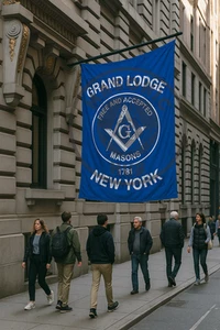 Personalized Grand Lodge of NEW YORK Masonic Banner Add Your Lodge Name, No Year - Picture 1 of 7