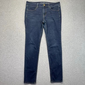 American Eagle Jegging Jeans Womens 12 Long Dark Blue Wash Denim Stretch - Picture 1 of 13