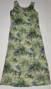 K Studio Dress Size XL Green Floral Maxi Dress Lined Sleeveless - Picture 1 of 23