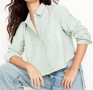 Camisa corta Old Navy para mujer mediana con botones manga larga algodón - Imagen 1 de 10
