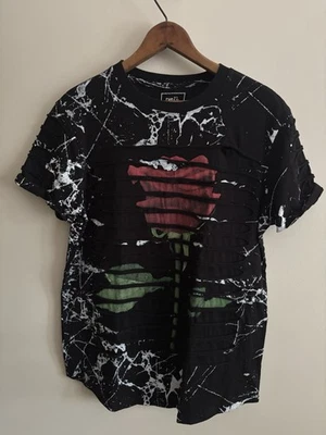Camiseta Rue 21 Burnout Rose Distressed Para Hombre Pequeña Gótica Grunge Floral Oscura Foto 1 de 4