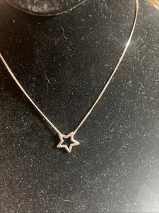 "Collar estrella de plata de ley 925 16"" B154" - Imagen 1 de 5