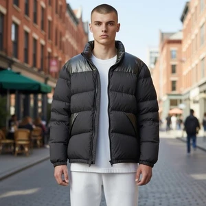 Woolrich Piumino Cappotto Reversibile Nero Giacca Invernale Uomo Large L Full Zip - Foto 1 di 12