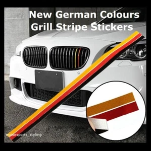 German Colours Flag BMW Kidney Grill Stripes Sticker Vinyl Decal Germany Car ggs - Picture 1 of 2