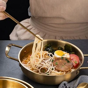 Gold Korean Ramen Pot Stainless Steel Noodle Pot Portable Kitchen Cooking Pot - Picture 1 of 12