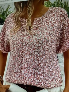 Hübsche neue Ditsy Blumendruck Bluse mit lockerer Passform 12/14 Größe (Groß) - Bild 1 von 2