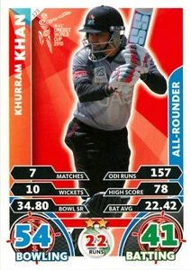 2015 UAE Cricket Card KHURRAM KHAN World Cup - Picture 1 of 2