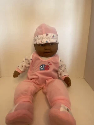 JC Toys Berenguer Soft Body Vinyl Face/Hands/Feet African American Infint Doll - Image 1 of 4