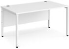 Maestro 25 straight desk 1400mm x 800mm - white bench leg frame, white top