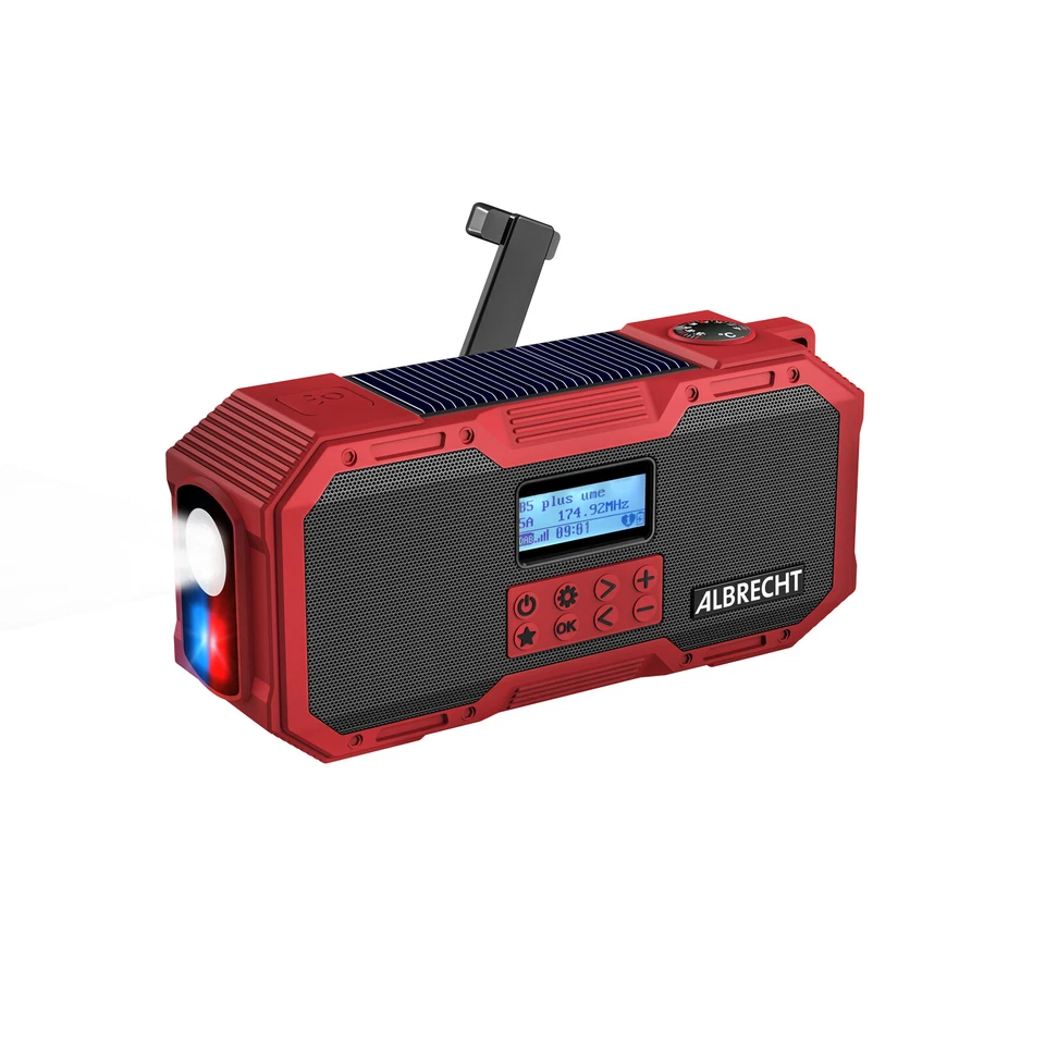 Albrecht DR 112 DAB+ UKW Outdoor Radio Kurbelradio Solar SOS Powerbank Lampe X - Bild 1 von 4