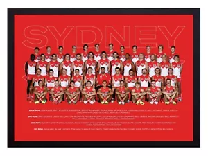 Framed 2025 Sydney Swans AFL Football Poster - 62cm x 44.5cm x 3.5cm - Picture 1 of 4