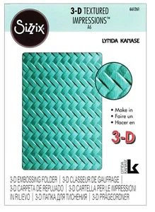 Sizzix Woven 3D Embossing folder #661261 Retail $9.99 designer Lynda Kanase - Picture 1 of 8