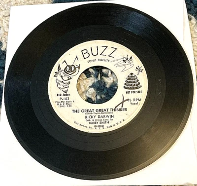 Ricky Darwin: The Great... Thinker/Deep in Love 45 Buzz killer early rock VG- - Image 1 of 2
