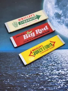 Vintage Wrigleys Juicy Fruit Big Red Spearmint Kaugummi Kühlschrankmagnete - Bild 1 von 4