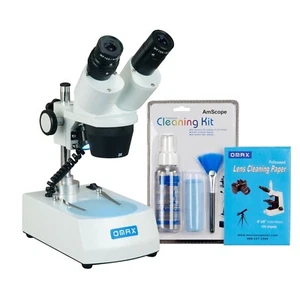 OMAX 20X-40X-80X Binocular Cordless Stereo Microscope LED Lights+Cleaning Pack - Picture 1 of 9