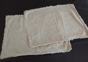 Casaluna Standard Pillow Sham Pair Textured Raw Edge Sage Green Linen Blend Zip - Picture 1 of 11