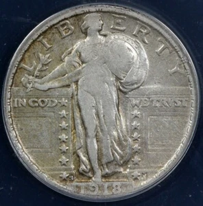1918-S 25c Standing Liberty Quarter ANACS XF 40 - Picture 1 of 5