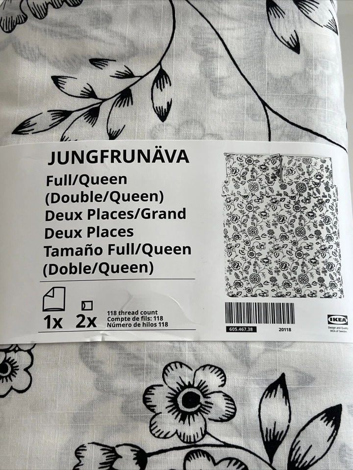 IKEA JUNGFRUNAVA Full/Queen Duvet Cover/Pillowcases Floral (605.467.38)