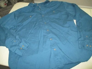 Mens long sleeve button front collared shirt Ocean Coast 2X blue - Picture 1 of 1