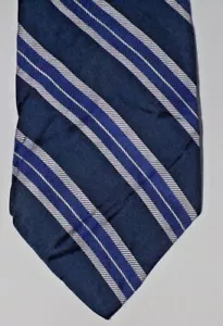 Club Room Krawatte blau und silber gestreift 100 % Seide - Bild 1 von 4