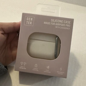 NEW Gen Tek Silicone Case For Airpods Pro With Carabiner White - Picture 1 of 2
