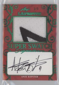 2019 Leaf Ultimate Super Swatch Signatures Green /5 Anze Kopitar #SSS-AK1 Auto