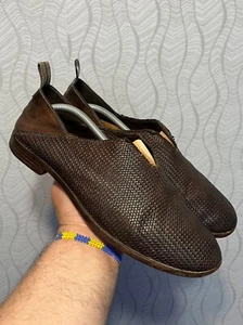 MoMa Avant Garde Men's Distressed Brown Leather Woven Shoes Made in Italy US11 - Picture 1 of 11