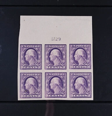USA Scott # 483 Plate Block of 6 VF OG Hinged Washington US Stamps Cat $125 - Image 1 of 2