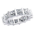 Natural 6.00Ct Bar Set Wedding Band Eternity Ring Princess Cut Diamond 14k Gold