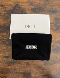 DIOR Pouch Velvet Black Silver Pouch Winter 2024 NEW - Picture 1 of 5