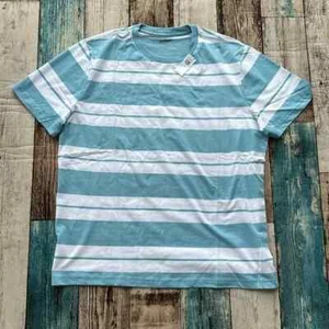 New large men’s old navy striped short sleeve pit 22.5 length 28.5 - Picture 1 of 3