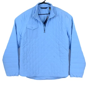 Polo Ralph Lauren Jacket Men's 2XL Blue Quilted 1/4 Zip Golf Pocket $228.00 NWT - Picture 1 of 13