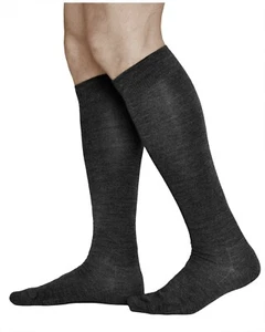 Chaussette haute homme LAINE MERINOS, chaude mi bas longue noire grise, VITSOCKS - Imagen 1 de 7