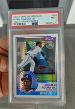 2018 Topps Silver Pack Ronald Acuna Jr 1983 Chrome Promo #101 PSA 9 MINT NL MVP!