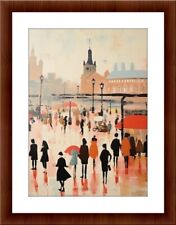 urban painting lowry style digital art  A4print poster  home decor gift wall art