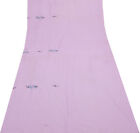 Sushila Vintage Pink Sari Remnant Scrap Blend Georgette Embroidered Craft Fabric