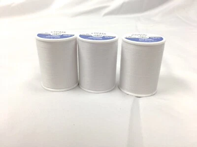 Coats & Clark All Purpose White Thread 300 yards each, 3 spools Polyester Sewing - Image 1 of 2