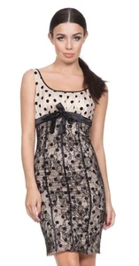 Voodoo Vixen Tori Lace Dress 50s Rockabilly Wiggle Pin-up Cream Black Women’s M - Picture 1 of 20