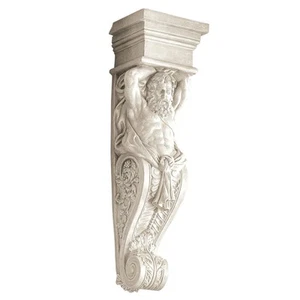 Scultura da parete in telamone, pietra antica, 24,00 x 51,00 cm - Foto 1 di 5