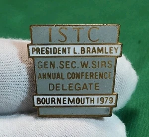 IRON & STEEL TRADES CONFEDERATION ISTC UNION 1979 BADGE Metallfund (35 - Bild 1 von 5