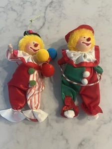  Juego de 2 adornos de payaso vintage de Navidad Russ  - Imagen 1 de 16