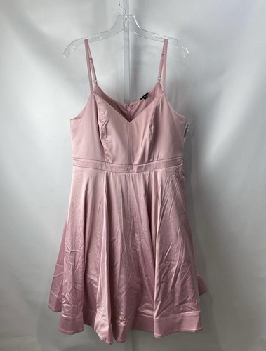 VALENTINO Abito skater Torrid taglie forti 12 rosa chiaro mini raso tasche tulle